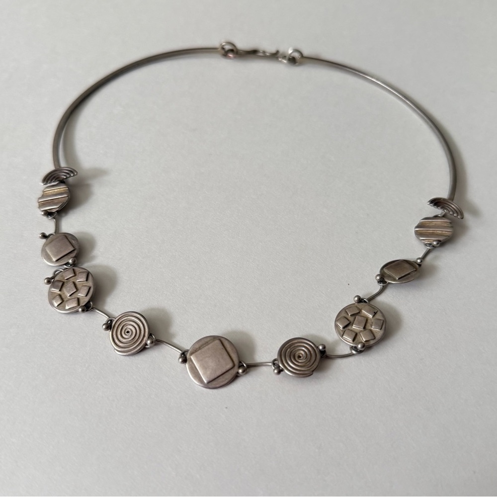 Geometric Silver Necklace